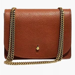 NWT Madewell Leather Crossbody or shoulder bag with chain strap.